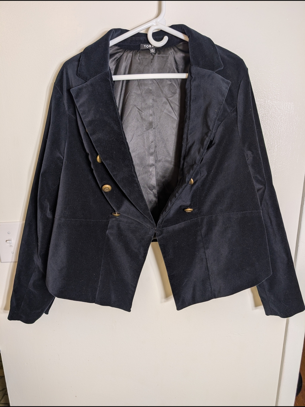 Black Velvet Blazer Jacket - TORRID